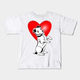 Cute dog sitting he's in my heart Kids T-Shirt